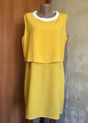 Яркое лимонное платье из вискозы!!