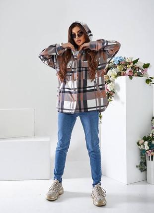 Дуже тепла флісова сорочка в клітинку з капюшоном2 фото