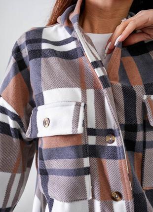 Дуже тепла флісова сорочка в клітинку з капюшоном6 фото