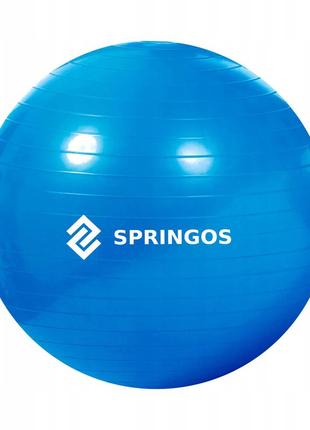 М'яч для фітнесу (фітбол) springos 85 см anti-burst fb0009 blue poland6 фото