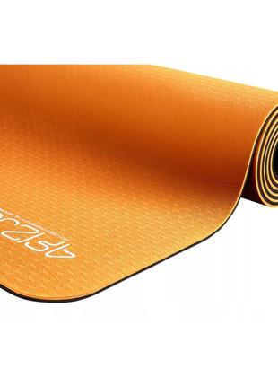 Коврик (мат) для йоги и фитнеса 4fizjo tpe 6 мм 4fj0034 orange/black  poland