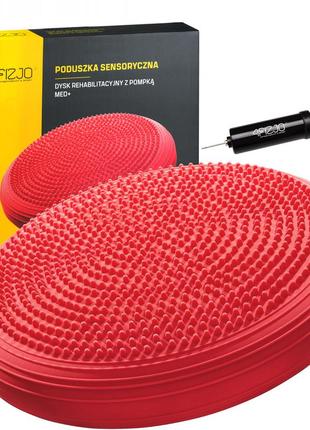 Балансировочная подушка-диск 4fizjo med+ 33 см сенсомоторная, массажная red (p-5907739310156)