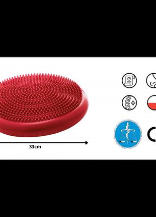 Балансировочная подушка-диск 4fizjo pro+ 33 см (сенсомоторная) массажная 4fj0312 red poland10 фото