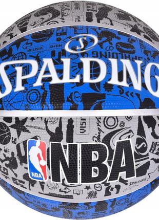 Мяч баскетбольный spalding nba graffiti outdoor grey/blue size 7 poland