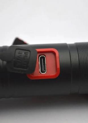 Тактичний ручний ліхтар x-balog bl-p02-p50 з заряджанням usb ліхтарик3 фото