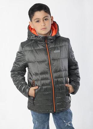 Куртка для хлопчика дитяча підліткова демісезонна осіння весняна ліонель сірий на весну осінь1 фото