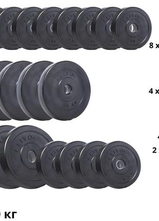 Набір композитних дисків elitum titan 80 кг для гантелей та штанг