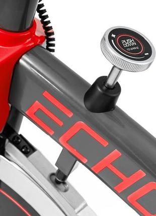 Велотренажер спинбайк hop-sport hs-055ic echo 2021 красный, кардиотренажер велотренажер для дома до 135кг5 фото