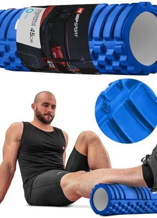 Ролер масажер (валик, ролик) hop-sport eva 45 см синій5 фото