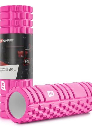 Ролер масажер (валик, ролик) hop-sport eva 45 см рожевий2 фото