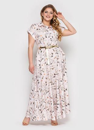 Платье muar алена  58 айвори бабочки 0143