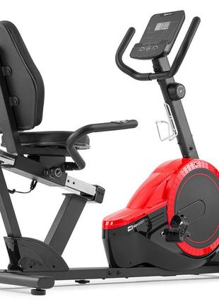 Горизонтальный велотренажер магнитный hop-sport hs-060l pulse красный 2020, до 130 кг, домашний3 фото