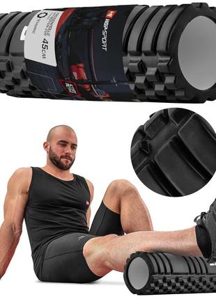 Ролер масажер (валик, ролик) hop-sport eva 45 см чорний5 фото