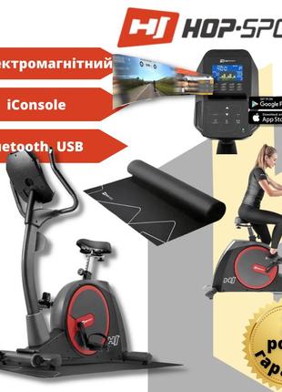 Велотренажер електромагнітний + мат hop-sport hs-300h aspect сірий, кардіотренажер для дому до 160 кг2 фото