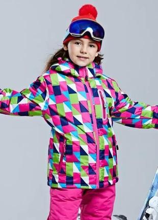 Детская куртка со светоотражающими элементами, зимняя лыжная dr hx-09 размер 142 фото