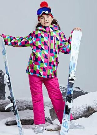 Детская куртка со светоотражающими элементами, зимняя лыжная dr hx-09 размер 141 фото