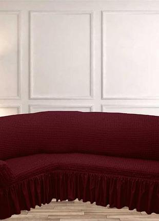 Чохли турецькі на кутовий диван <unk> дивандеки на кутовий диван <unk> накидки на диван <unk> колір — бордовий