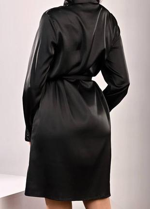Женское атласное платье-рубашка (р.42-46) в расцветках5 фото