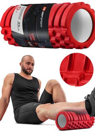 Роликовый массажер (валик, ролик) hop-sport eva 33 см hs-a033yg красный5 фото