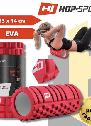 Роликовый массажер (валик, ролик) hop-sport eva 33 см hs-a033yg красный