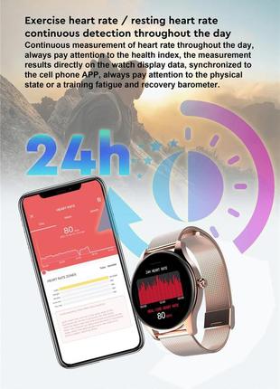 Женские сенсорные умные смарт часы smart watch nh004g золотистые. фитнес браслет трекер с тонометром8 фото