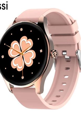 Жіночий сенсорний розумний смарт-годинник smart watch nh004p золотистий. фітнес-браслет трекер із тонометром1 фото