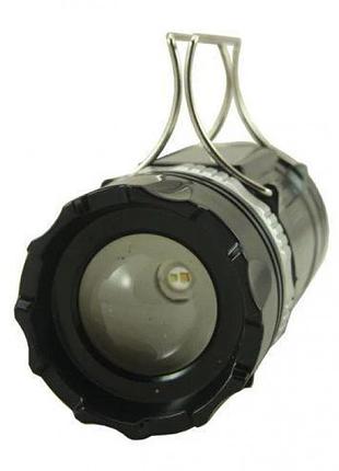 Кемпинговая ккумуляторная led лампа sheng ba sb 9699 c фонариком и солнечной панелью чёрная