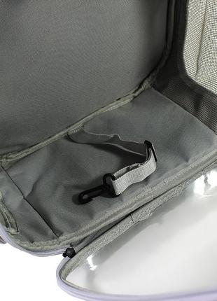 Контейнер з ілюмінатором рюкзак-переноска для кішок taotaopets 253304 panoramic grey 35*25*42 cm4 фото