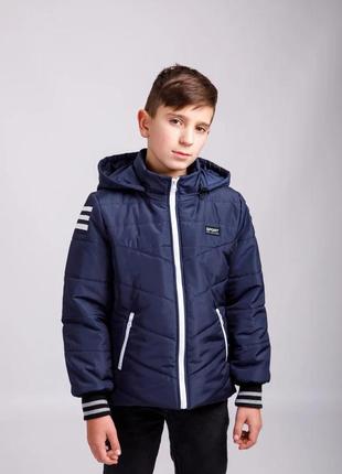 Курточка демисезонная браин 140 см темно-синий