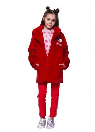 Шуба пальто з екохутра для дівчинки