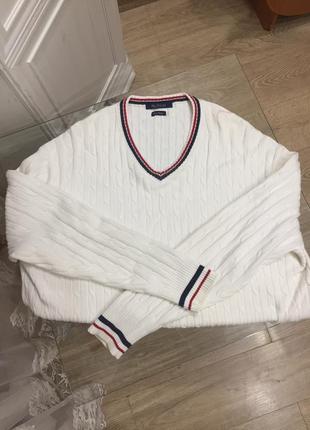 Кофта с косами белая 54,56р,коттон,белая xxl/светр,свитер с вырезом/реглан