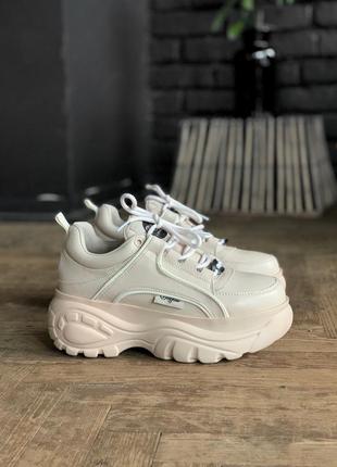 Шикарні жіночі кросівки на платформі buffalo london cream 😍 (весна/ літо/ осінь)