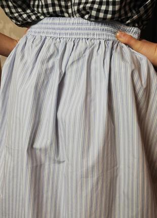 Фирменная натуральная юбка миди в полоску next5 фото