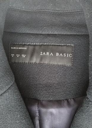 Пальто zara basic темно-синее4 фото