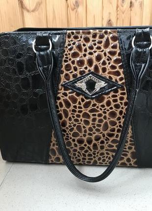 Жіноча леопардова сумка рептилия1 фото