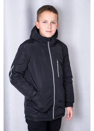 Демісезонна подовжена куртка на флісі «willam» для хлопців підлітків