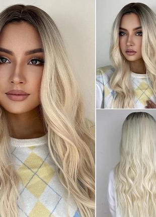 Парик💕парик блонд без челки длинный