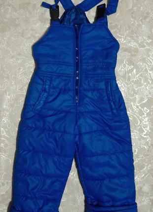 Комбинезон-штаны  на синтепоне  ,зимние ,  голубого цвета р 80