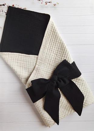 Мусліновий 6тишаровий плед, мусліновий конверт на виписку