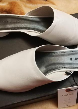 Шкіряні мюли zara 38.5-39