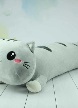 Мягкая игрушка кот обнимашка 90 см (215023) тм копица  (сірий)1 фото