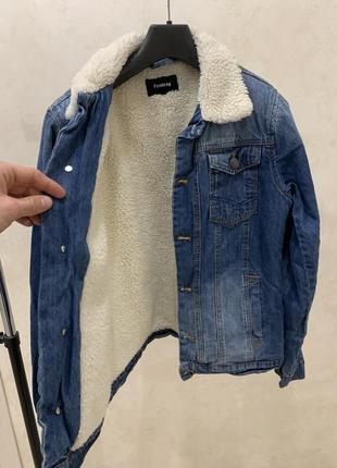 Куртка джинсова утеплена firetrap синя чоловіча джинсовка