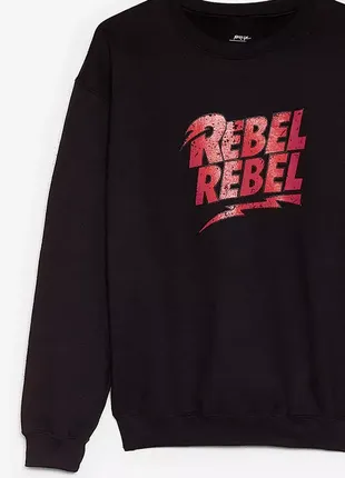 Черный свитшот с принтом rebel rebel2 фото