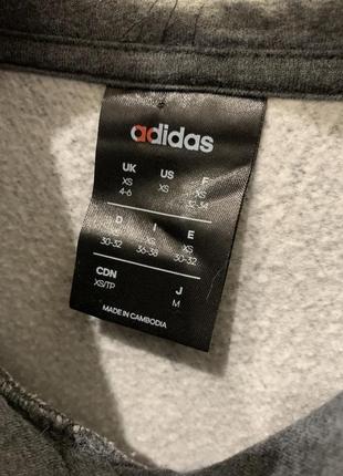 Худи кофта спортивная adidas серая женская свитшот с капишоном6 фото