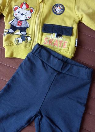 Детский спортивний костюм на мальчика repanda 62/68 см кофта штаны капюшон спортивка 3-6 мес весна4 фото