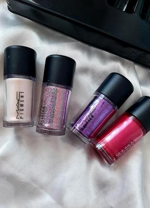 Mac cosmetics shiny pretty things mini glitter & pigment special set - pink6 фото