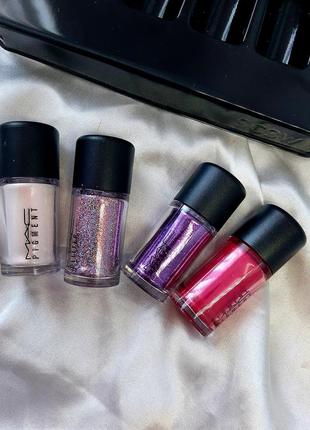 Mac cosmetics shiny pretty things mini glitter &amp; pigment special set - pink7 фото