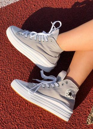 Женские кеди converse chuck taylor move high grey 36-37-38-39-401 фото