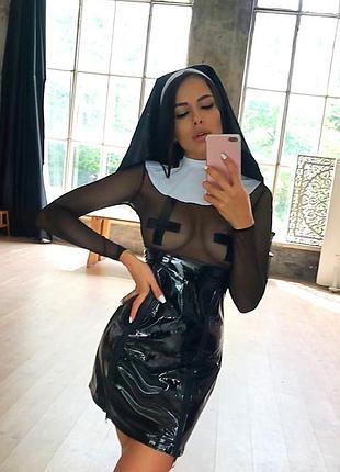 Костюм "монашка"(платье из лака) devilboutique 7025 5