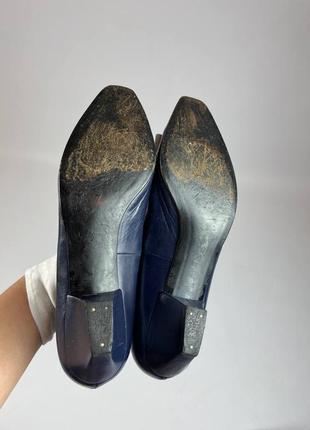 Винтажные кожаные туфли на каблуке christian dior vintage 80s christian dior heels shoes5 фото